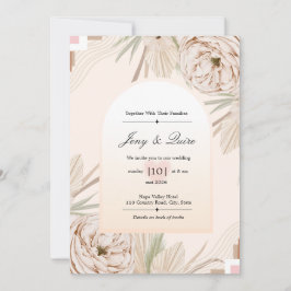 Terrakotta Boho-Hochzeit Salbei Grün Einladung