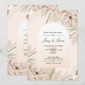 Terrakotta Boho-Hochzeit Salbei Grün Einladung (Vorne/Hinten)