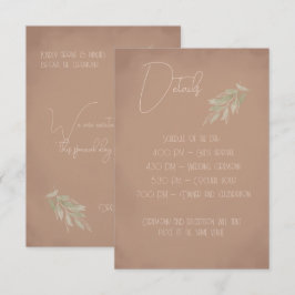 Terrakotta Boho Hochzeitseinlagekarte Begleitkarte