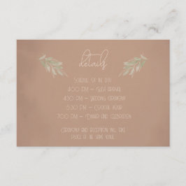 Terrakotta Boho Hochzeitseinlagekarte Begleitkarte