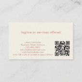 Terrakotta-Boho-Logo + QR-Code Beauty Professional Visitenkarte (Rückseite)