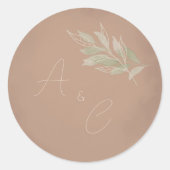 Terrakotta-Boho-Minimalist-Hochzeit Runder Aufkleber (Vorderseite)