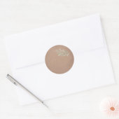 Terrakotta-Boho-Minimalist-Hochzeit Runder Aufkleber (Umschlag)