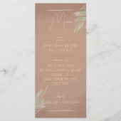 Terrakotta-Boho-Minimalist-Hochzeitsmenü Menükarte (Vorderseite)