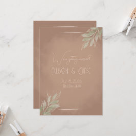 Terrakotta-Boho-Minimalist-Karte zur Vorabanzeige Einladung