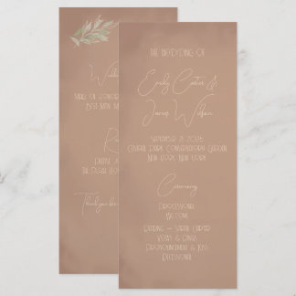 Terrakotta Boho Minimalistische Hochzeit Programm