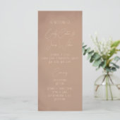 Terrakotta Boho Minimalistische Hochzeit Programm (Stehend Vorderseite)
