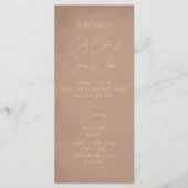 Terrakotta Boho Minimalistische Hochzeit Programm (Vorderseite)