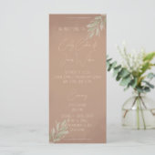 Terrakotta Boho Minimalistische Hochzeit Programm (Stehend Vorderseite)