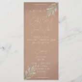 Terrakotta Boho Minimalistische Hochzeit Programm (Vorderseite)
