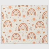 Terrakotta-Boho-Regenbogenmuster Geschenkpapier (Flach)