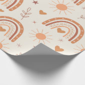Terrakotta-Boho-Regenbogenmuster Geschenkpapier (Ecke)