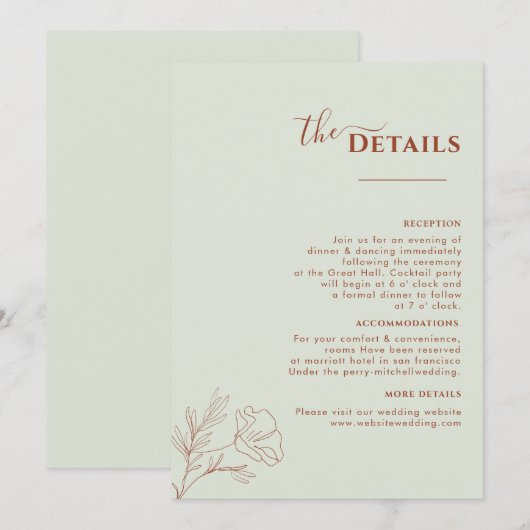 Terrakotta-Boho-Reiseplan, Rust Hochzeitsprogramm Einladung (Vorne/Hinten)