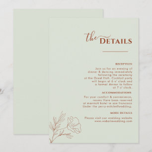 Terrakotta-Boho-Reiseplan, Rust Hochzeitsprogramm Einladung