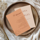 Terrakotta-Boho-Reiseplan, Rust Hochzeitsprogramm Einladung