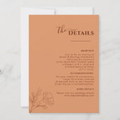 Terrakotta-Boho-Reiseplan, Rust Hochzeitsprogramm Einladung (Vorderseite)
