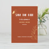Terrakotta Boho Save The Date (Stehend Vorderseite)