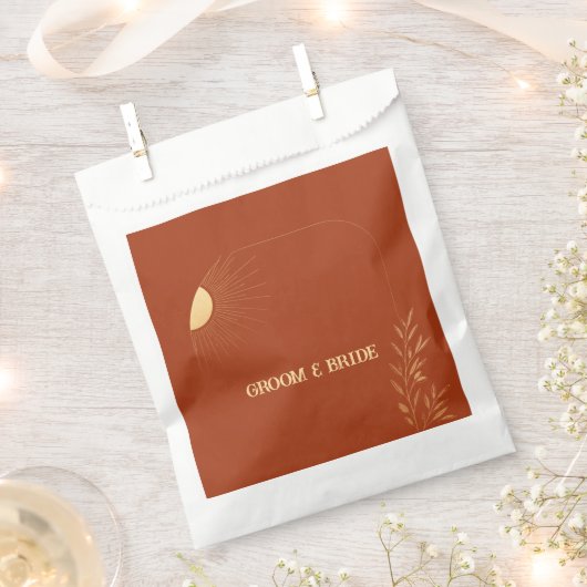 Terrakotta-Boho-Sonne Hochzeit Geschenktütchen (Ausgeschnitten)