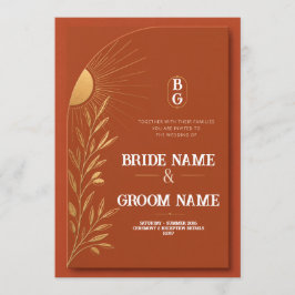 Terrakotta-Boho-Sonnen-Hochzeitseinladung Einladung