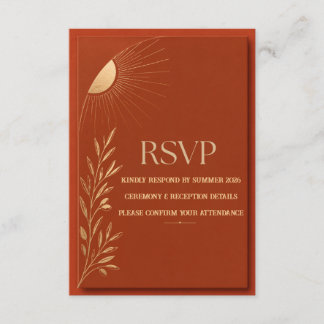 Terrakotta-Boho-Sonnenhochzeit RSVP Karte