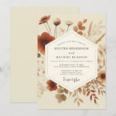 Terrakotta-Boho-Wiese Hochzeit Einladung (Vorne/Hinten)
