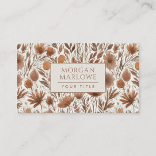 Terrakotta-Boho-Wildblumen-Blumenmuster Visitenkarte