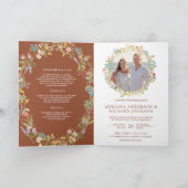 Terrakotta-Boho-Wildblumen-Foto-QR-Code-Hochzeit Einladung (Innenseite)