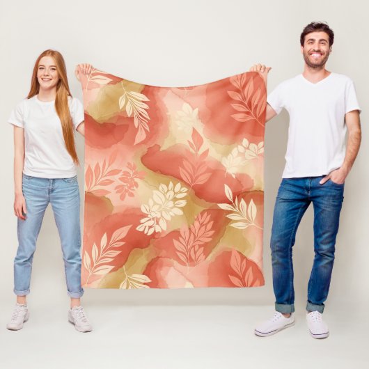 Terrakotta Botanical - Warmes Erdige Floral Fleecedecke (Beispiel)