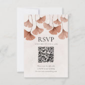 Terrakotta-Botanik-Herbst-QR-Code-RSVP RSVP Karte (Vorderseite)