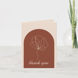 Terrakotta Botanisch Simple Boho Dankeskarte