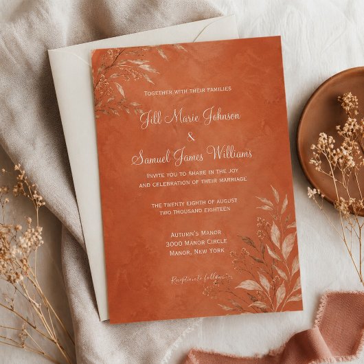 Terrakotta Botanisch Warm Boho Einladung