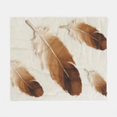 Terrakotta-Braune-Feder-Soft-Aesthetik-Boho Fleecedecke (Vorderseite (Horizontal))