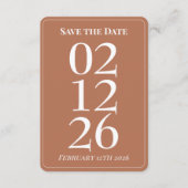Terrakotta-Braunorange Hochzeit Save the Date Kart Begleitkarte (Vorderseite)