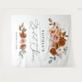 Terrakotta-Braunoranges Blumen-Brautjungferfeier Wandteppich (Vorderseite (Horizontal))