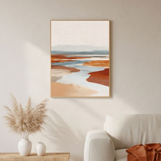 Terrakotta-Canyons-Fluss-Abstrakt-Wandkunst Poster