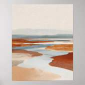 Terrakotta-Canyons-Fluss-Abstrakt-Wandkunst Poster (Vorne)