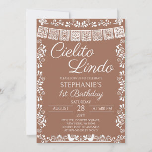Terrakotta Cielito Lindo 1. Geburtstag Einladung