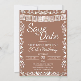 Terrakotta Cielito Lindo Save-the-Date Geburtstag Einladung