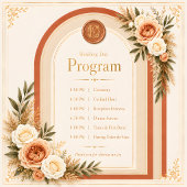 Terrakotta-Creme-Blumenbogen-Monogramm-Hochzeit Einladung