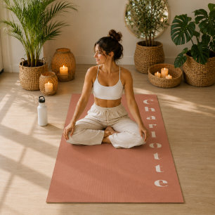 Terrakotta-Creme-Wellness-Minimalist-personalisier Yogamatte