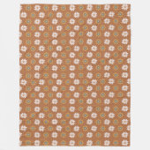 Terrakotta-Decke Groovy 70er Blumen Design Fleecedecke (Vorderseite)
