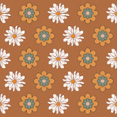 Terrakotta-Decke Groovy 70er Blumen Design Fleecedecke