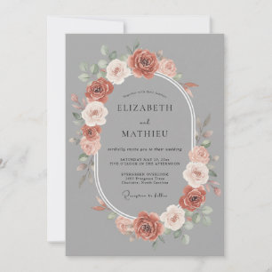 Terrakotta Elegante Vintage-Hochzeit Einladung
