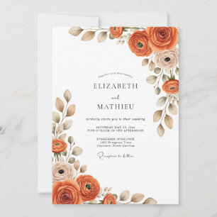 Terrakotta-Eleganz für eine herbstliche Hochzeit Einladung