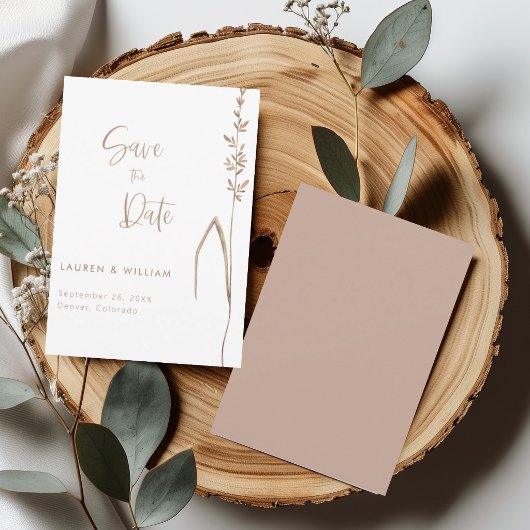 Terrakotta & Elfenbein Boho Hochzeit Save The Date Einladung