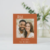 Terrakotta-Elfenbein-Foto-Hochzeit-Save-the-Date-K (Stehend Vorderseite)