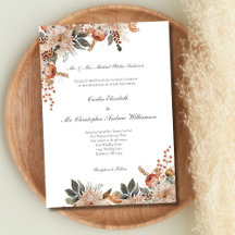 Terrakotta-Erdfarben Florale Botanische Hochzeit