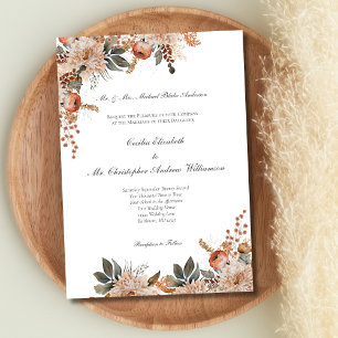 Terrakotta-Erdfarben Florale Botanische Hochzeit  Einladung
