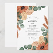 Terrakotta-Erdige Boho-Hochzeit Einladung (Vorne/Hinten)