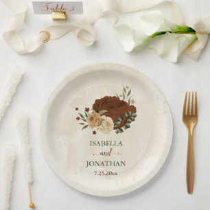 Terrakotta-Erdton Blumenzwiebeldörfchen Pappteller